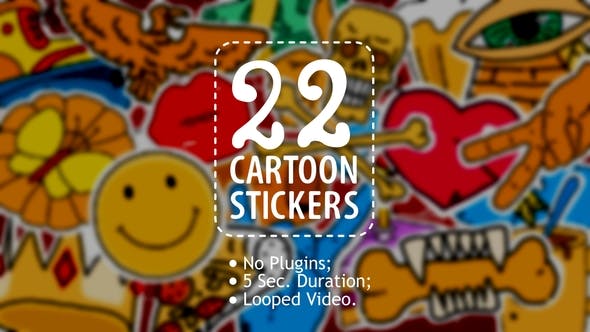 22 Cartoon Stickers - Download Videohive 22613593
