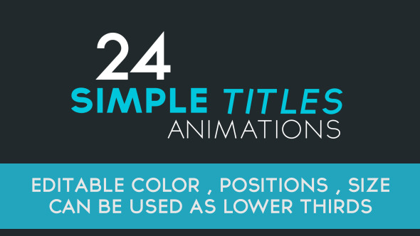 24 Simple Title Animations - Download Videohive 8947881