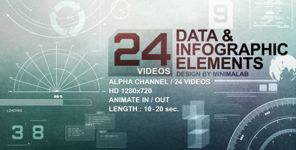 24 Videos Data & Infographic Elements - Download Videohive 719051