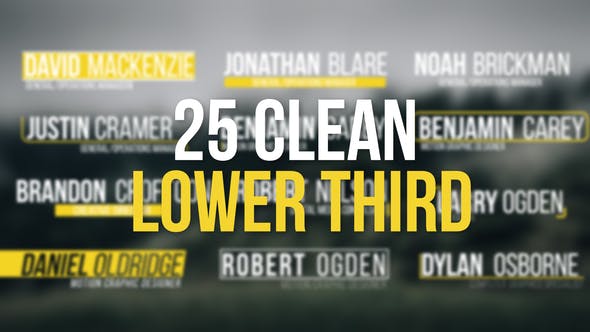 25 Clean Lower Thirds - Videohive Download 30565545