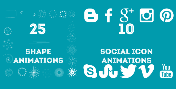 25 Shape and 10 Social Icon Animations - Download Videohive 8129947