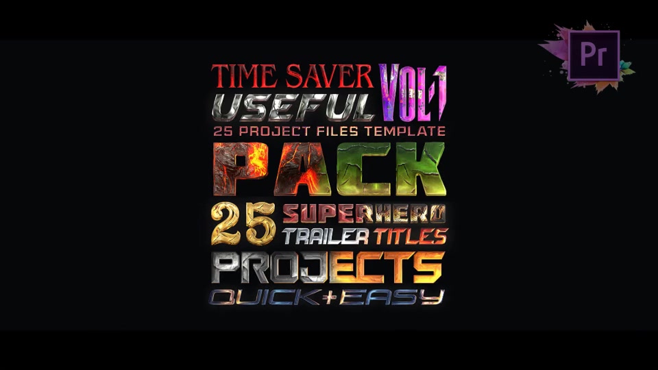 25 SuperHero Titles Pack Mogrt - Download Videohive 22534434