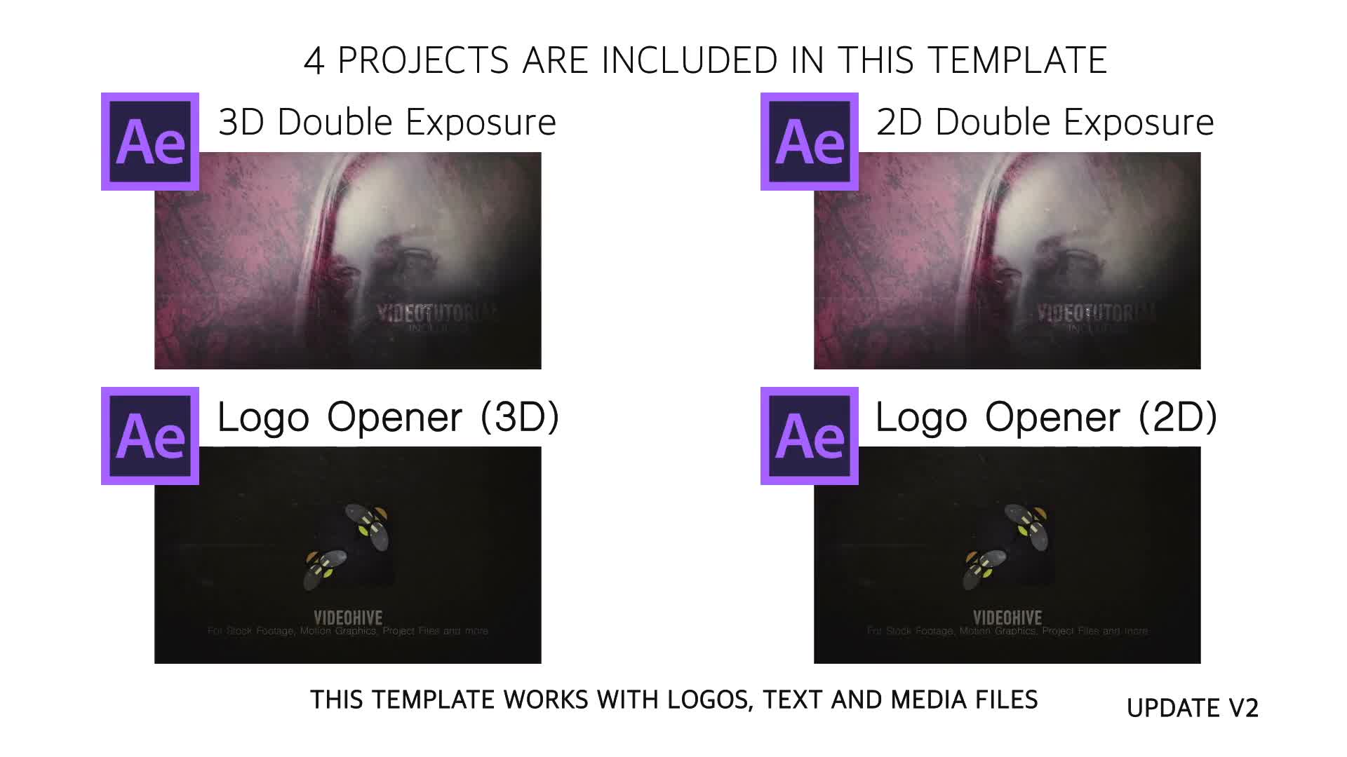 2D and 3D Double Exposure Pack - Download Videohive 14944729