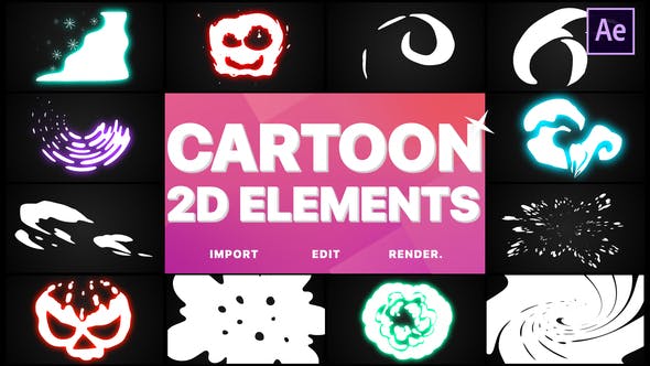 2D Cartoon Elements | After Effects Videohive 25075508 Download Quick