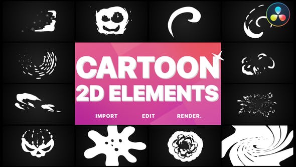 2D Cartoon Elements | DaVinci Resolve - Videohive Download 32543583