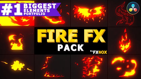 2D FX Fire Elements | DaVinci Resolve - 38230104 Videohive Download