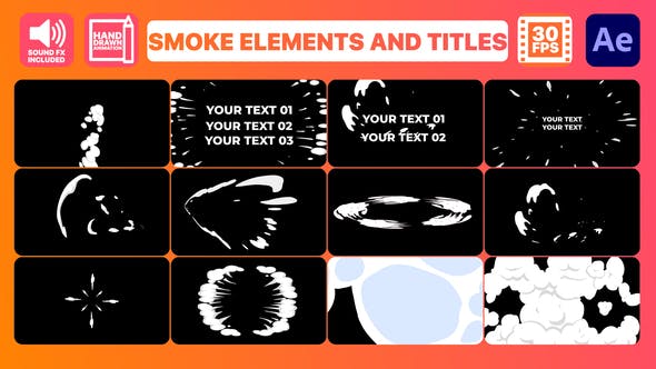 2D Smoke Elements And Titles for After Effects - 37457228 Download Videohive