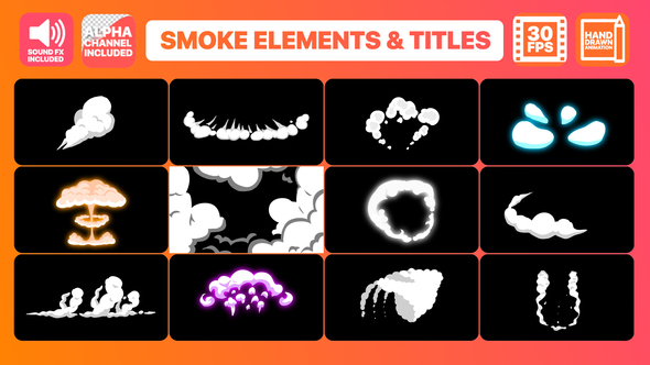 2DFX Smoke Elements And Titles - Download Videohive 22896962