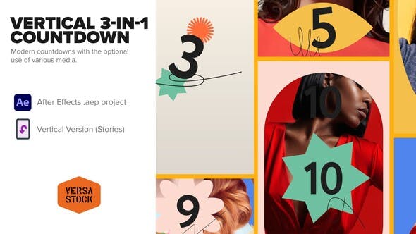 3 in 1 Vertical Modern Countdown - 38159849 Download Videohive