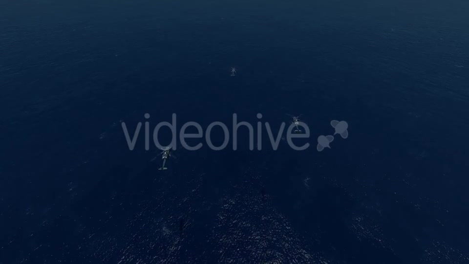 3 War Helicopter Flying Over The Ocean - Download Videohive 19205706