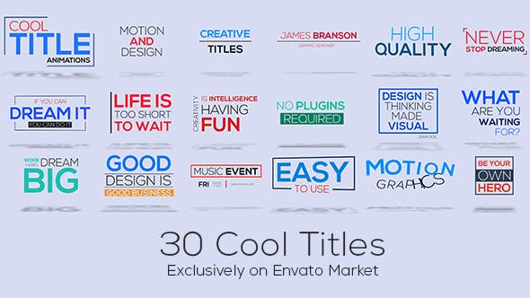 30 Cool Titles - Videohive Download 13686597