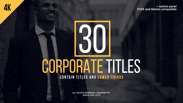 30 Corporate Titles | FCPX - Download 23667139 Videohive