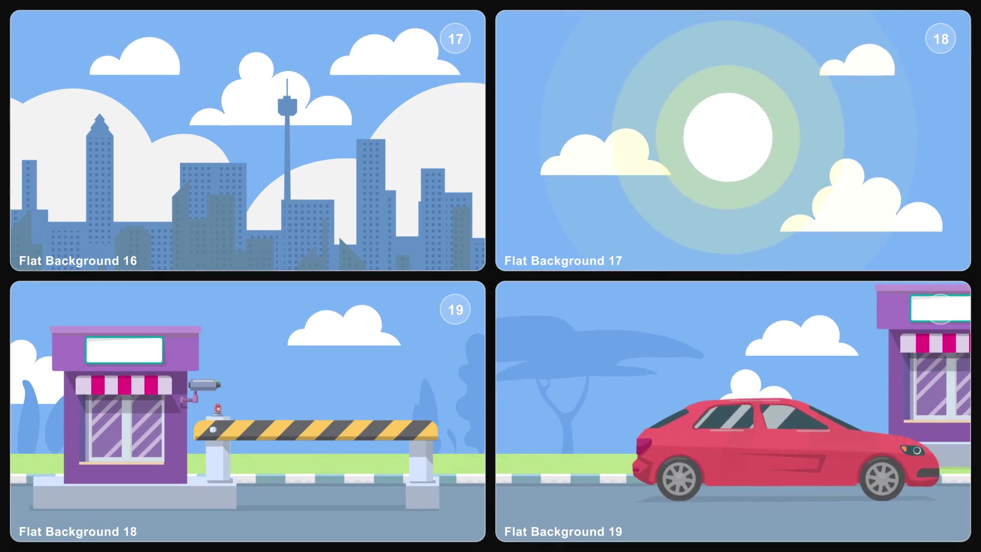 30 Flat City and Street Background Pack AE Videohive 33314291 After Effects Image 7