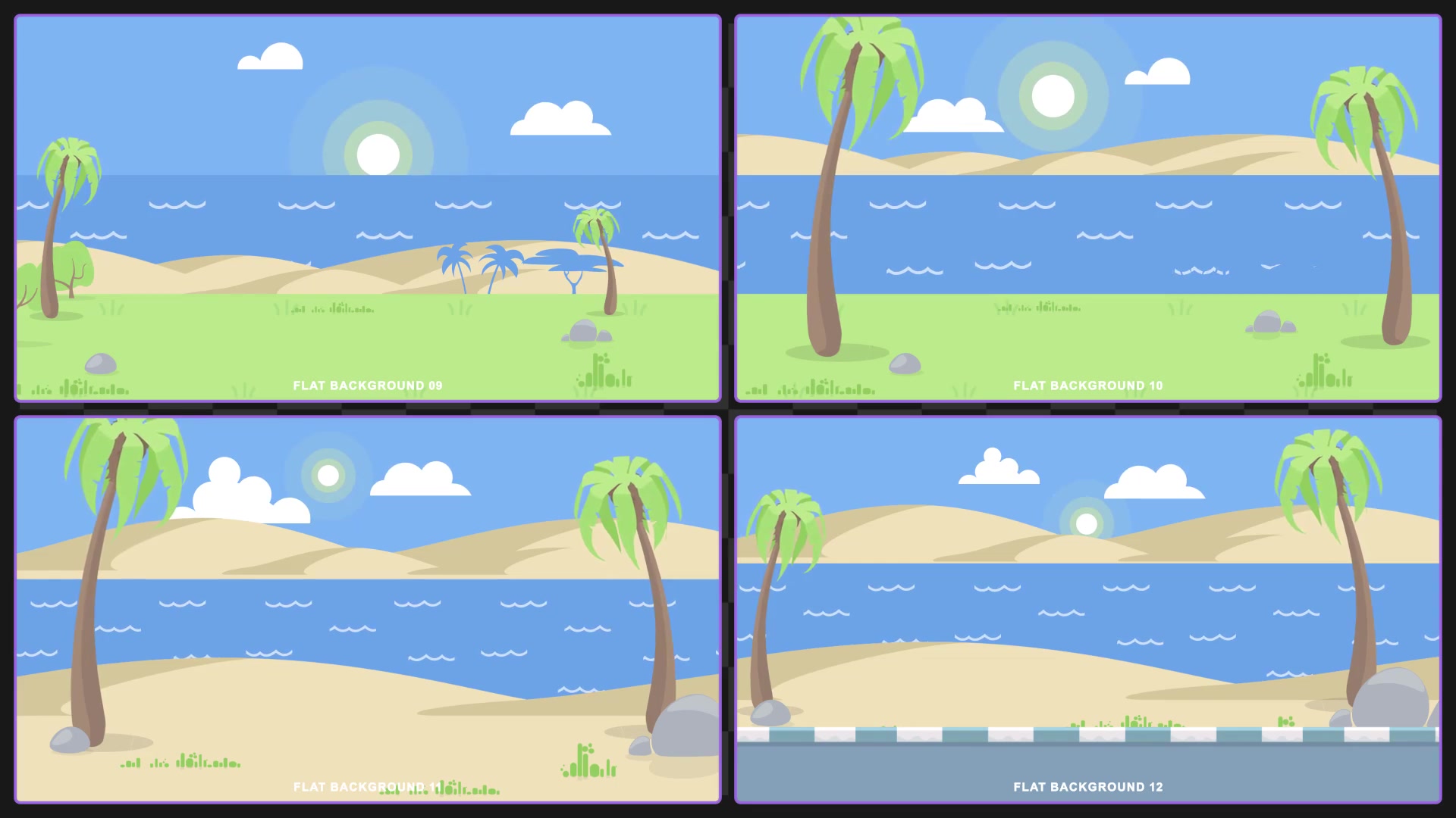 30 Flat Seaside and Nature Background Pack AE Videohive 33314328 After Effects Image 5