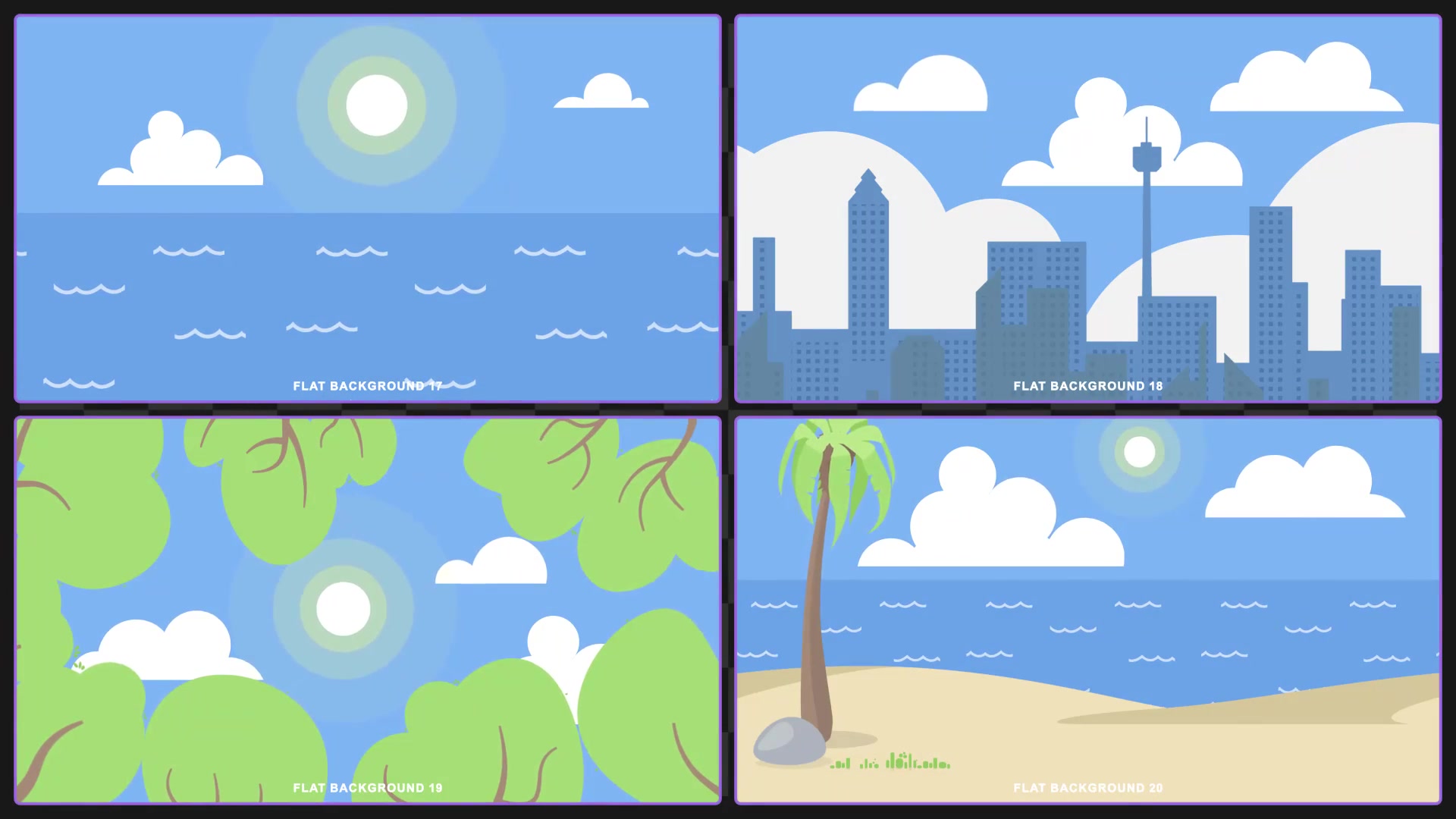 30 Flat Seaside and Nature Background Pack AE Videohive 33314328 After Effects Image 7