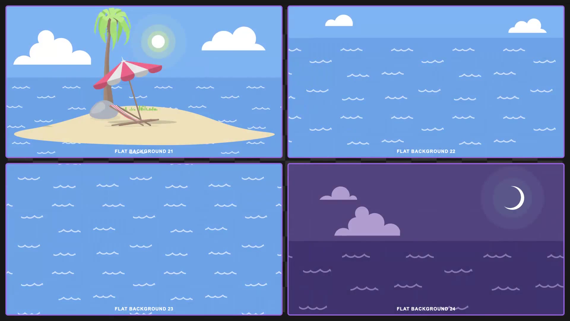 30 Flat Seaside and Nature Background Pack AE Videohive 33314328 After Effects Image 8