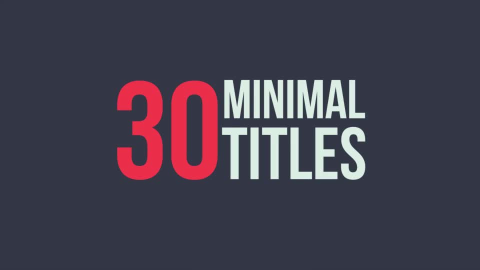 30 Minimal Titles - Download Videohive 9458306