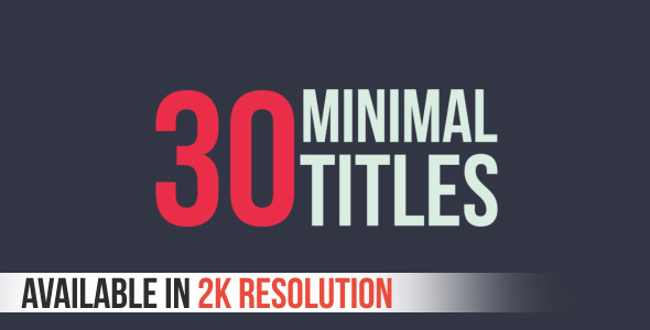 30 Minimal Titles - Download Videohive 9458306
