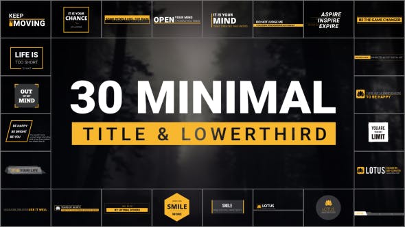 30 Minimal Titles & Lowerthirds - Videohive Download 18295515