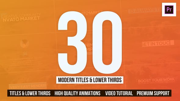 30 Modern Titles & Lower Thirds Mogrt - 25557447 Download Videohive