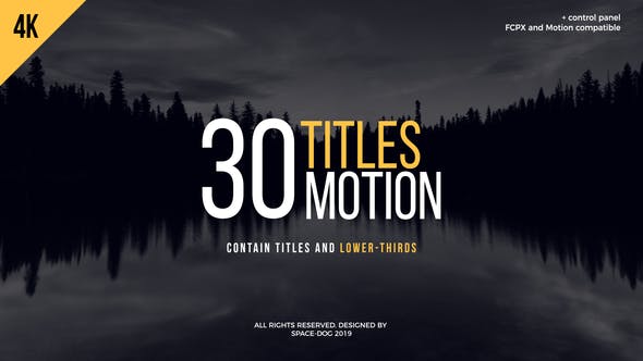 30 Motion Titles | FCPX or Motion - Videohive Download 23651312