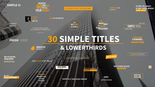 30 Simple Titles & Lowerthirds - 19718192 Videohive Download