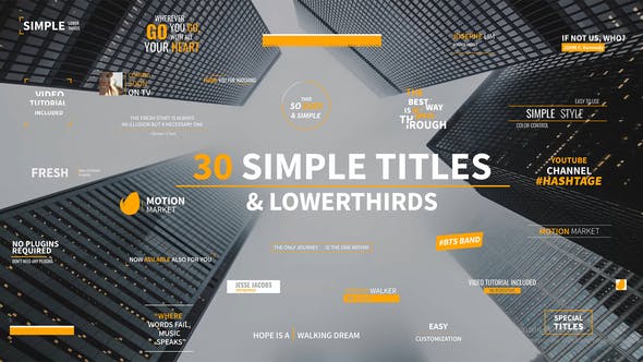 30 Simple Titles & Lowerthirds - 26242905 Videohive Download
