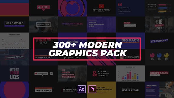 300+ Modern Graphics Pack - Download Videohive 24262002