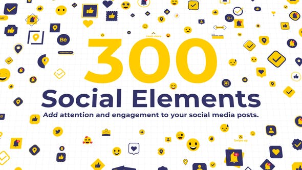 300 Social Elements | After Effects - Download Videohive 34131296