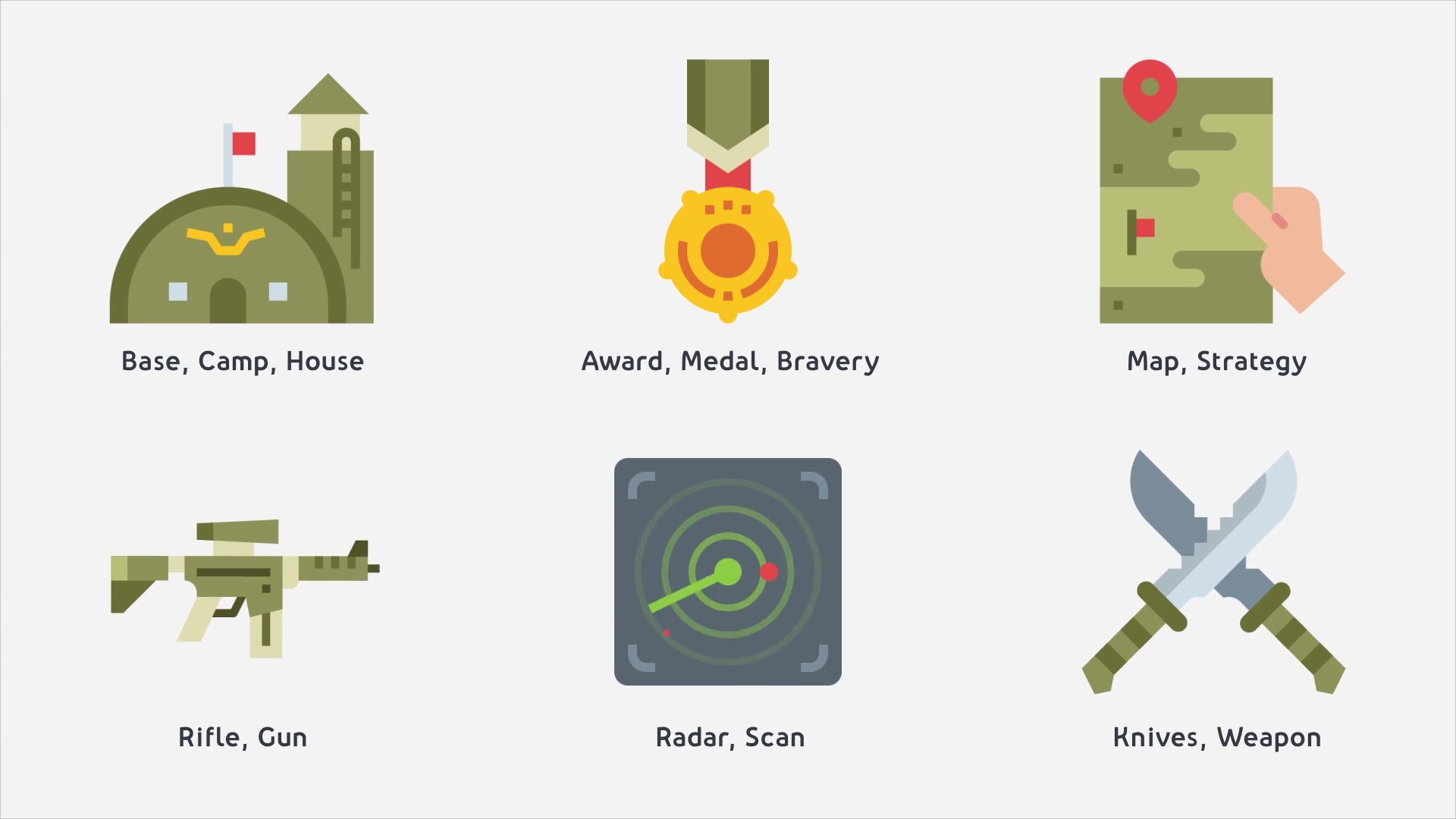 37 Military & Weapons Icons Videohive 27022105 After Effects Image 5