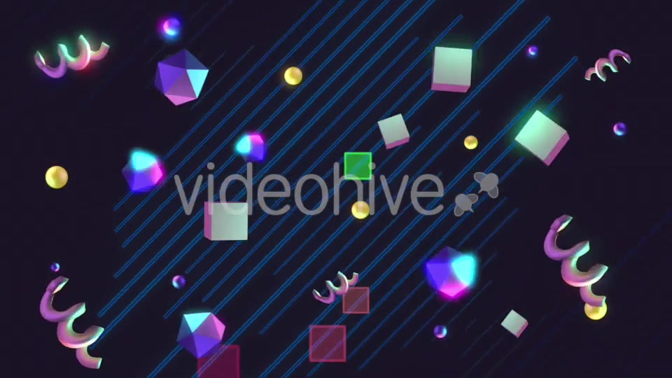 3D Abstract Geometric Shapes Background - Download Videohive 19936623