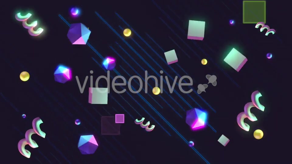 3D Abstract Geometric Shapes Background - Download Videohive 19936623