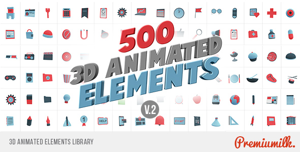 3D Animated Elements Library - Download Videohive 18734079