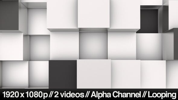 3D Animation Background of Black & White Blocks - Download Videohive 4180580