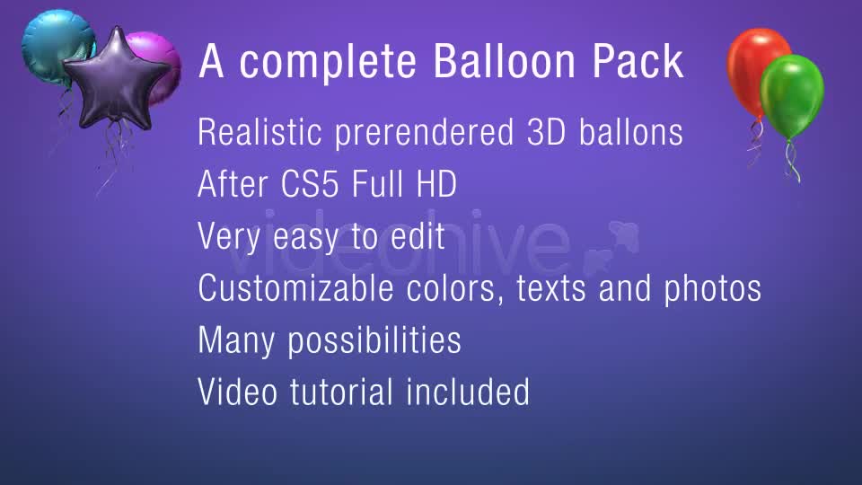 3D Balloon Pack Videohive 2887474 After Effects Image 1