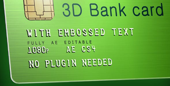 3D Bank Card with Embossed Text - Download Videohive 4441695