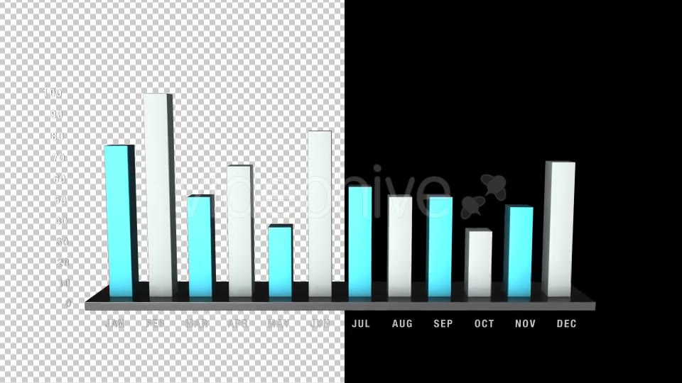 3D Bar Chart Growing 12 Months - Download Videohive 17975030
