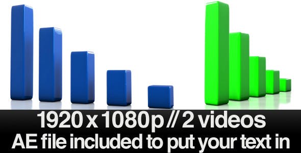 3D Bar Chart Growing Solid Color + AE File - Download 530844 Videohive