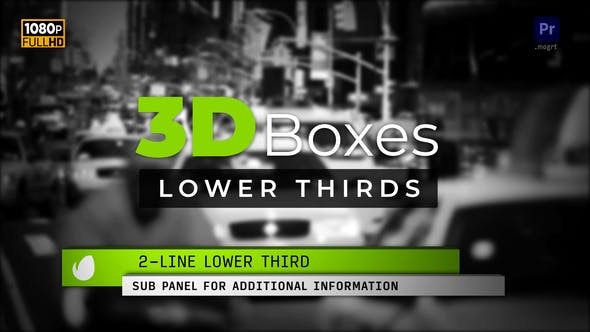 3D Boxes Lower Thirds | MOGRT for Premiere Pro - Videohive Download 36580715