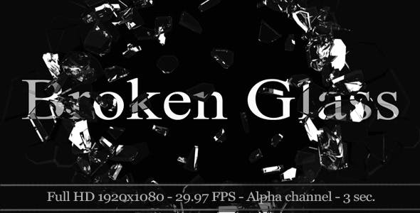 3D Broken Glass With Alpha (5 Pack) - Download 2279241 Videohive