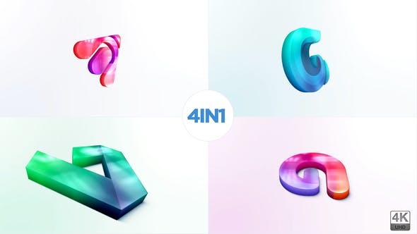 3D Clean Logo Reveal 4 in 1 - 28808234 Videohive Download