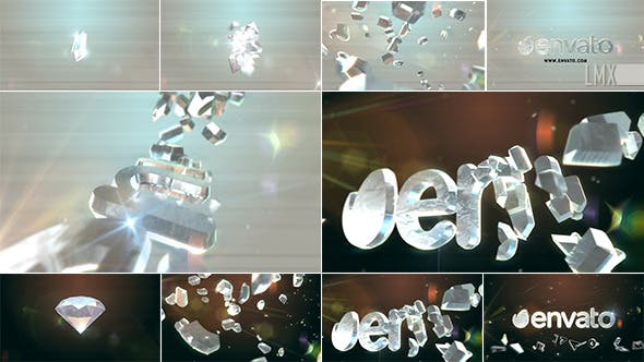 3D Crystal And Diamond Shatter Logo - 8026025 Videohive Download
