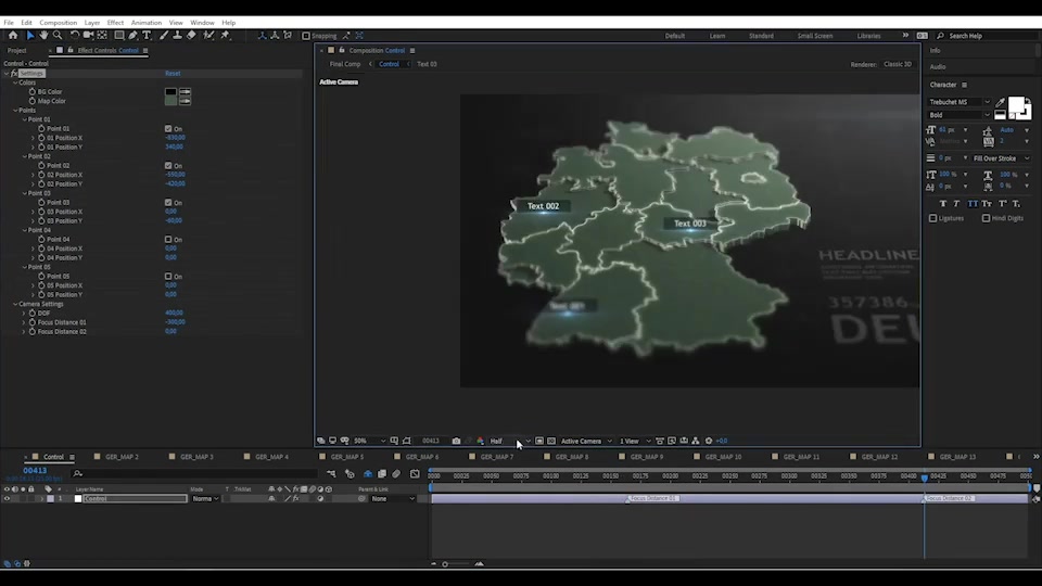 3D Germany Map Videohive 29592511 After Effects Image 11