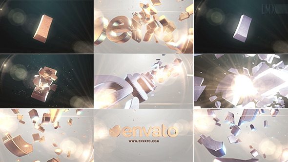 3D Gold And Silver Shatter Logo - Download Videohive 7201971