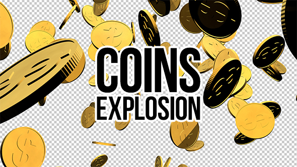 3D Gold Coins Explosion - Download Videohive 20176272
