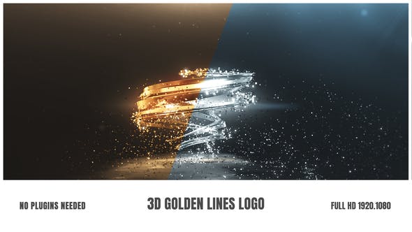 3D Golden Lines Logo - Download 25910106 Videohive