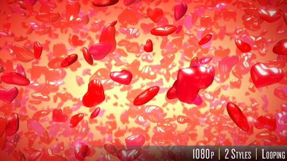 3D Hearts Shape Background - Download Videohive 14467949