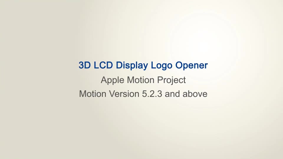 3D LCD Display Logo Opener Apple Motion - Download Videohive 15737201
