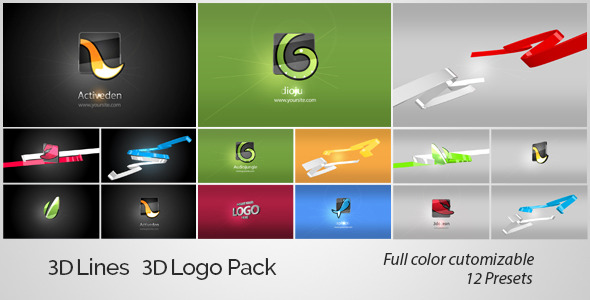 3D Lines 3D Logo Pack - Download Videohive 4410126