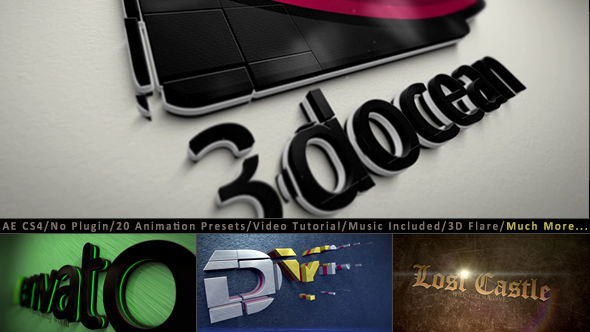 3D Logo Title Intro Animation Kit - Download Videohive 9601635